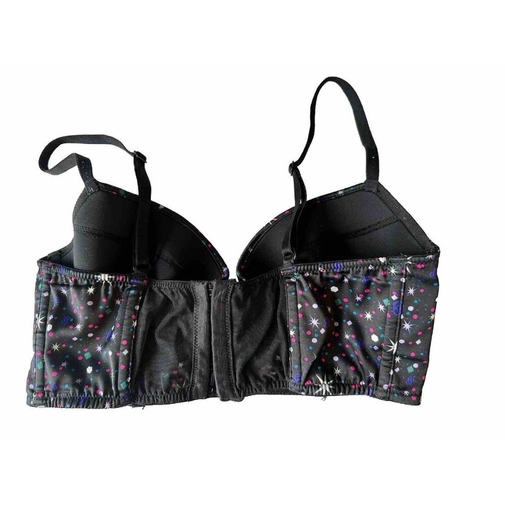 Victoria's Secret Very Sexy Lined Demi Bra Stars Galaxy Black Pink Sz 32D - Picture 4 of 8